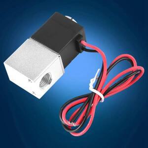 2웨이 노멀리 클로즈드 밸브 12V DC 1/4인치 공압 알루미늄 전기 솔레노이드 에어