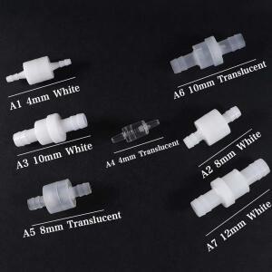 반투명  4mm / 6mm 8mm 12mm 가스 물용 화이트 비복귀 밸브 체크 워터 스톱 단방향 Lnl