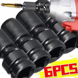 1-6Pc 변환 헤드 1/2인치 사각 드라이브 - 육각 암커넥터 어댑터 공압 전기 임팩트 렌치 드릴용