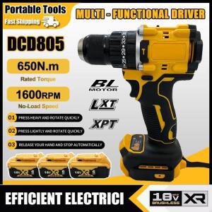 DCD805 브러시리스 임팩트 드릴 무선 전동 드라이버  핸드 속도조절  드월트 18V 배터리 호환