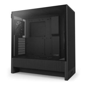 NZXT H5 FLOW 2024 컴팩트 ATX 120MM 전면 관리 강화 미드타워 블랙 상단 포함 라디에이터 유리 높은 게이밍 시스템 케이블 흐름 2개 240MM PC 케이스 지원 공기 360MM