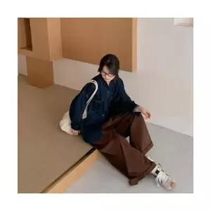 EAMT 여자 무지데님 셔츠 데님 가을 클래식 긴팔 빅사이즈 상의 트렌드 EUNG3