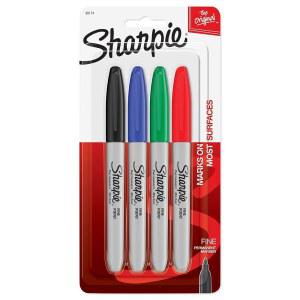 SHARPIE 파인 포인트 영구 마커 PKG 레드 블루 그린 블랙