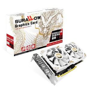 SURALLOW RX 580 8GB 그래픽 카드 HDMI 트윈 256비트 게이밍 프리즈 포함 PC DP 비디오 PCIE 포트 2048SP GDDR5 컴퓨터