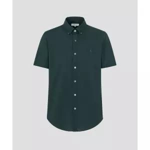 매장정품 빈폴 BEANPOLE MEN 시어서커 솔리드 반소매 셔츠 그린 BC6465C41M 277384