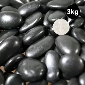 우화석 검정 광택(유광) 3kg 천연석 마노석 자연석 돌 자갈 흑자갈 원석 공예 조경 인테리어 마감재우 색자
