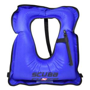 SCUBA CHOICE 크로치 스트랩이 있는 스노클 조끼 45 나일론 구강 팽창기 4KG 로열 90 7KG 쉬운 소재 내구성 100 TPU 주입식 공기 블루 라지 200파운드 스노클링