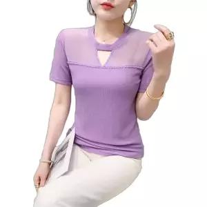 방송 라인 댄스상의 사교댄스복 댄스복 반팔티 여성