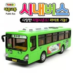 정경유통 토키즈 tk-054 대중교통 시내버스 초록사운드불빛 장난감 자동차 차장난감