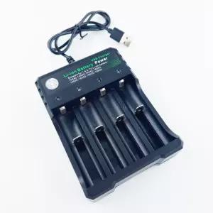 3.7V 18650배터리 4구 충전기 1개18650 10440 건전지 18650 리튬이온 14500 16340 16650 14650 18350 18500