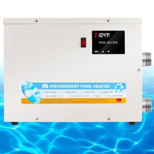 Mxmoonant 풀 히터 11KW 220V, 전기 수영장 핫 욕조 온수 온도 조절기(터치스크린 포함)로 지상 수영장, 스파, 욕조,