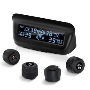 마솔 타이어 공기압 모니터링 시스템, 태양열 충전 및 자동 보정 기능이 있는 RV/트레일러 TPMS, M13 LCD 디스플레이, 4개 센서(0-87PSI)