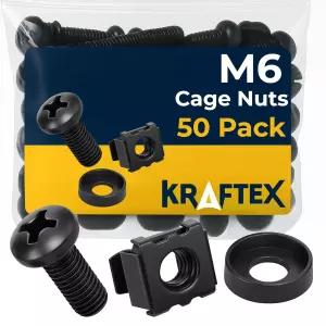 M6 케이지 너트 나사 및 와셔 사이즈 x 16mm 50팩 네트워크 서버 랙 액세서리 라우터 캐비닛 인클로저와