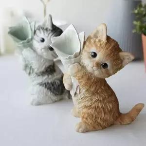 프로포즈 꽃다발 고양이 장식품 선반 인테리어