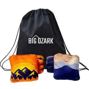 BIG OZARK COMPETITION 콘홀 8개 세트 프로페셔널 위한 플레이를 블루 웨이트 슬릭 양면 오렌지 빈백 스틱 방수 규정 드로스트링 토너먼트 펠렛