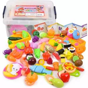 요정프루티 싹뚝썰기 59피스 리빙박스 3F썰기놀이 썰기완구 썰기장난감 소꿉 역할 주방 과일썰기 학습용 교