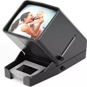 DIGITNOW 35mm 슬라이드 및 필름 뷰어 3배 확대 배터리 작동 LED 조명 보기 포지티브 네거티브(4AA 포함)용