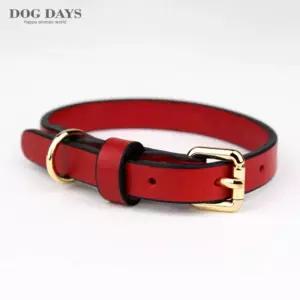 (DOGDAYS)프리미엄 가죽 목줄 레드 (XS.S.M.L.XL) 반려견용 강아지용 개목걸이 개목 수공예 산책용품 외출