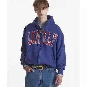 매장정품 NOHANT LONELY/LOVELY HOODIE ZIP-UP BLUE
