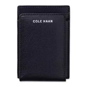Cole Haan 남성용 가죽 슬림 마그네틱 전면 포켓 RFID 지갑, 블랙., 슬림 마그네틱 전면 포켓 지갑