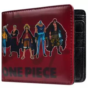 One Piece 남성 및 청소년용 지갑, 인조 가죽 애니메이션 바이폴드 지갑, 카드 슬롯 포함, 동전 포켓, 신분