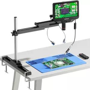 Andonstar AD409 SA 10.1인치 HDMI 납땜 디지털 현미경 슬라이드 레일 암 내시경 가용 PCB 수리 전자 제품