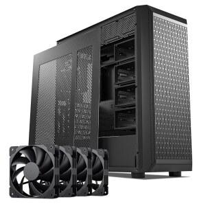 다크락 클래식코 스토리지 마스터 ATX NAS 컴퓨터 케이스 미드 타워, 4x120mm 팬, USB 3.0 10x3.5인치 HDD+3 x2.5인치 SDD 360mm 지원 상단 및 전면 라디에이터 GPU 수직 장착 블랙