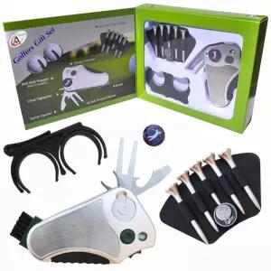 Golfer's Best 골프 선물 세트: 도구 - 스트로크 카운터, 디봇 툴 수리, 브러시, 볼 마커, 클리트 타이트너