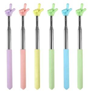 Azureal 6PCS 포인터 핑거 스틱, 확장 가능한 컬러풀 프레젠테이션용 미니 접이식 교사 포인터, 화이트보드, 칠판, 교실 용품(5가지 색상)
