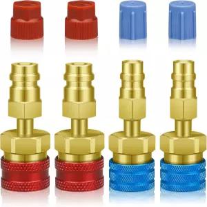 R1234YF 어댑터 대 R134A 퀵 커플러 134a 고저면 커넥터 변환 키트 AC 충전 R1234yf 냉매 에어컨 시스템