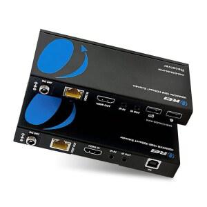 OREI 4K@60Hz KVM HDMI 익스텐더 이더넷 PoC 싱글 HDBaseT CAT5e /CAT6A /CAT7 케이블 - 최대 400피트 4:4:4 - 리모컨, 키보드, 마우스, USB 제어
