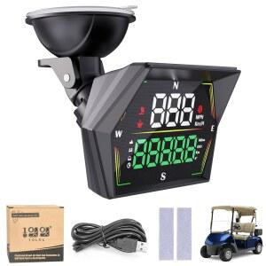 10L0L 골프 카트 GPS 속도계 MPH 경보 KMH가 야마하 피로 범용 디지털 모든 클럽 플러그 자동차 EZGO 디스플레이 있는 나침반 HUD 자동 밝기 플레이 운전 경보 과속 차량용