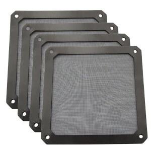 ZYAMY 4피스 120MM PC 먼지 필터 케이스 프레임 마그네틱 방진 메시 커버 12CM 쿨러 12CM 스크린 블랙 그릴 컴퓨터