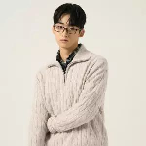 매장정품 BEANPOLE 빈폴 [FW25]케이블 반집업 니트 - 베이지 :BC5951C20A 1538774