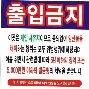 현수막 33호 간판 배너 변색없는 출입금지 90cm