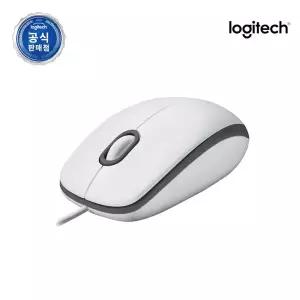로지텍 유선 광마우스, M100r 화이트 USB 박스포장