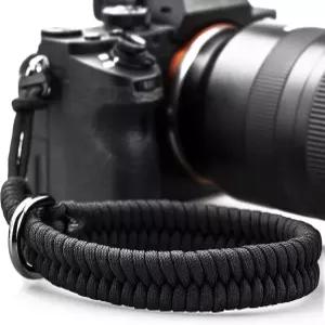 DSLR 미러리스 카메라용 AQAREA 손목 스트랩 더 안전한 커넥터가 있는 퀵 릴리스 핸드 블랙