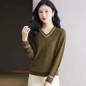 EAMT 니트 이너 여성니트 브이넥 루즈핏 긴팔 숏 빅사이즈 봄가을 YJ3