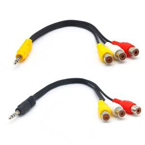 DC3.5MM-잭 3 RCA 케이블 비디오 컴포넌트 AV 어댑터 케이블TCL TV 빨간색 흰색 및 노란색 여성용