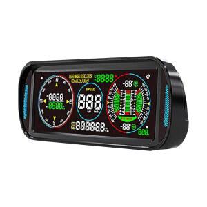 차량용 GPS 속도계 HUD 디스플레이 F6 KM 스크린 밝기 알람 IPS 디스플레이 대시보드 자동차 지능형 8인치 속도 알림 피로 LCD 나침반 플러그 MPH 플레이 자동