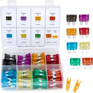 NEIKO 50504A 자동차 퓨즈 모음 세트 80pc 빠른 작동 자동 키트 표준 크기 1A 3A 5A 10A 15A 20A 30A 및