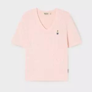 매장정품 WHO.A.U 후아유 여성 Steve V-neck Cable Short Sleeve Sweater WHKAG2411F 1659952