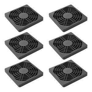 AUXBC 6피스 80MM 블랙 스퀘어 플라스틱 키트 커버 방진 PC 필터 서버 스크린 가드 메시 컴퓨터 환기 냉각 그릴 보호 섀시 케이스 호환