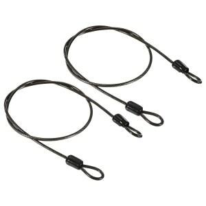 PATIKIL SECURITY 스틸 케이블 5MM 5M 로프 64피트 2팩 수하물 루프 더블 잠금 코팅 블랙 와이어