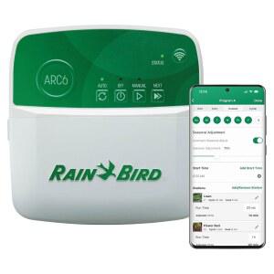 레인 버드 ARC6 앱 기반 실내 스마트 WiFi 관개 스프링클러 타이머/컨트롤러, 6존/스테이션, EPA 워터센스 인증, 알렉사 호환, 6스테이션