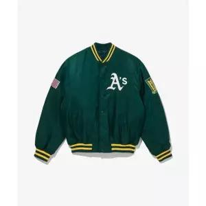 뉴에라 NEW ERA MLB 오클랜드 애슬레틱스 어센틱 스타디움 재킷 그린 14742063 182809