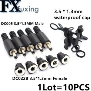 10Pcs DC005 3.5x1.3mm DC 전원 방수 캡 오프닝 8mm DC-022B 잭 충전 소켓 커넥터