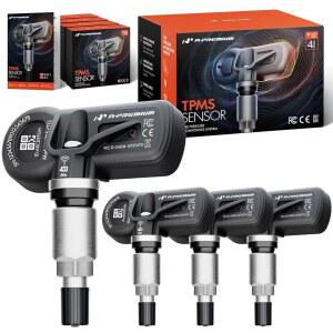 A-프리미엄 4PCS 사전 프로그래밍 TPMS 센서 타이어 공기압 모니터링 - 메르세데스-벤츠, 램, 지프 등과 호환 C250, CL500, CLS550, E300, GL350, GLE500, ML450, SL400, 랭글러 433MHz