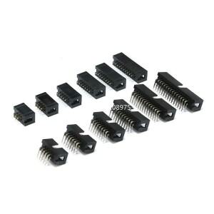 10PCS DC3 JTAG ISP 소켓 2.54mm IDC 박스 헤더 커넥터 6P8P10P14P16P20P30P34P40P 이중 행 직선곡선 바늘