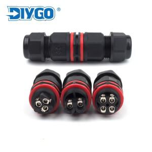 IP68 전기 방수 와이어 커넥터 조립형 밀폐형 I 타입 야외 케이블 6-10mm 터미널 2 핀 3 4 핀